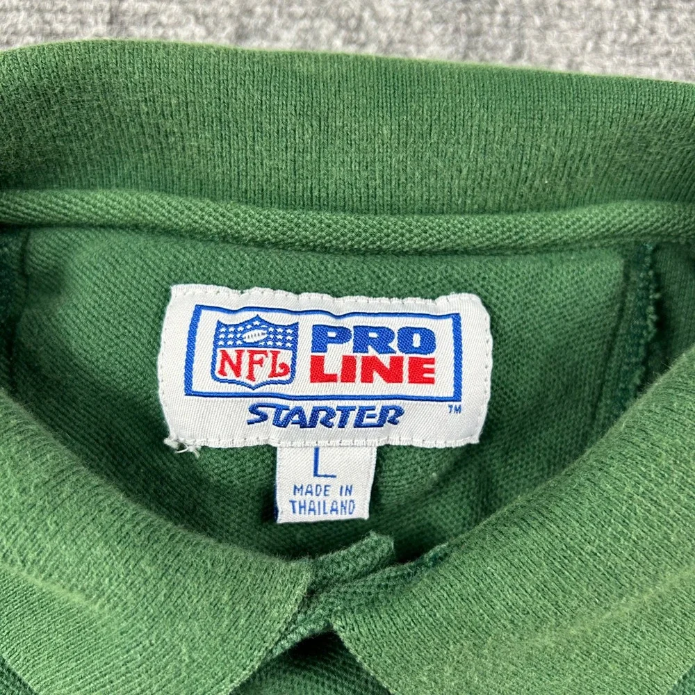 Starter Polo Shirt Mens Large Green Packers NFL‎ Pro Line Short Sleeve Vintage